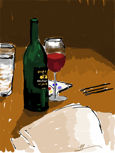 A little sketching, a little wine