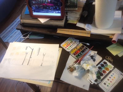 Today’s Studio Photo – Portland watercolors