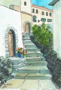 Stairway in Santorini, Greece